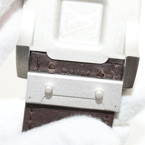 LOUIS VUITTON Monogram Ceinture LV Cut Belt 39.4"" Zilver M6888 LV Auth BA8354V