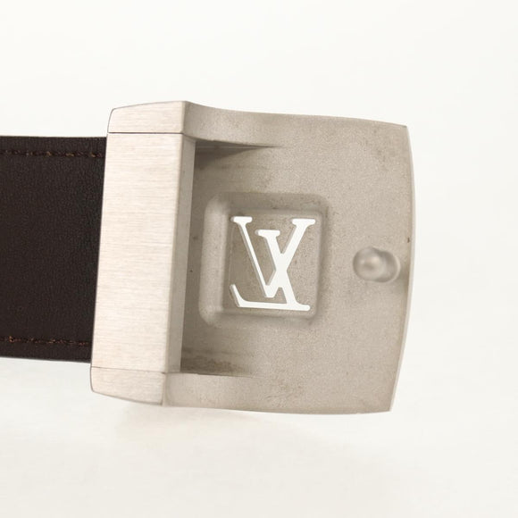 LOUIS VUITTON Monogram Ceinture LV Cut Belt 39.4"" Zilver M6888 LV Auth BA8354V