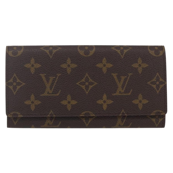 LOUIS VUITTON Monogram Porte Yen 3 Credit Long Wallet M61818 LV Auth BA8363