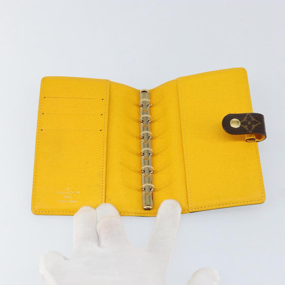 LOUIS VUITTON Groom Pageboy Agenda PM Day Planner Cover Jaune R20019 Auth BA8364