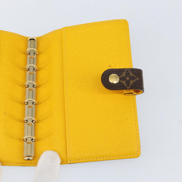 LOUIS VUITTON Groom Pageboy Agenda PM Day Planner Cover Jaune R20019 Auth BA8364
