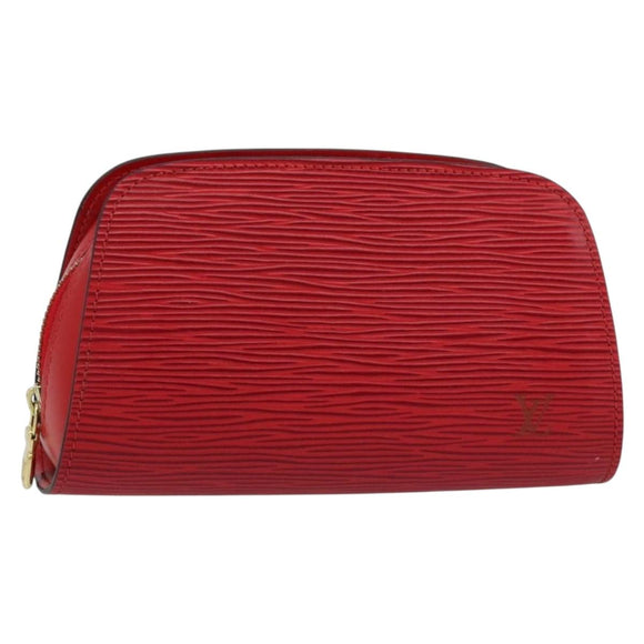 LOUIS VUITTON Epi Dauphine PM Pouch Castilian Red M48447 LV Auth BA8367