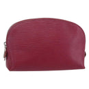 LOUIS VUITTON Epi Pochette Cosmetic PM Pouch Wine Red Grenard LV Auth BA8368-1