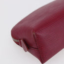 LOUIS VUITTON Epi Pochette Cosmetic PM Pouch Wine Red Grenard LV Auth BA8368-16