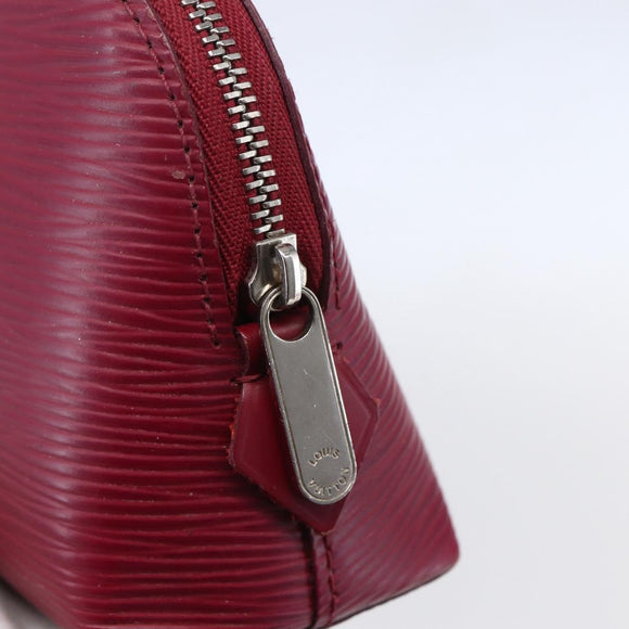 LOUIS VUITTON Epi Pochette Cosmetic PM Pouch Wine Red Grenard LV Auth BA8368