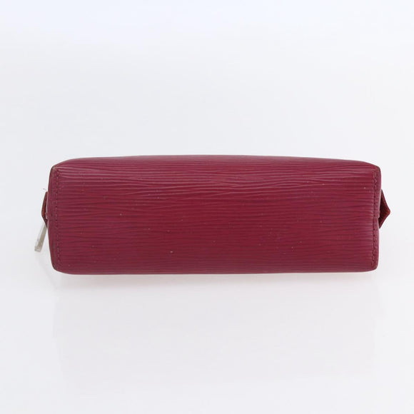 LOUIS VUITTON Epi Pochette Cosmetic PM Pouch Wine Red Grenard LV Auth BA8368