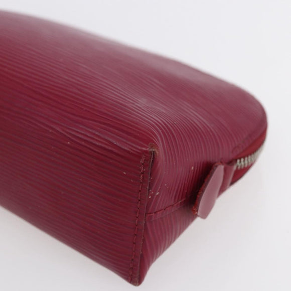 LOUIS VUITTON Epi Pochette Cosmetic PM Pouch Wine Red Grenard LV Auth BA8368