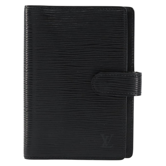LOUIS VUITTON Epi Agenda PM Day Planner Cover Black R20052 LV Auth BA8369