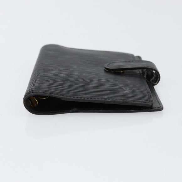 LOUIS VUITTON Epi Agenda PM Day Planner Cover Black R20052 LV Auth BA8369