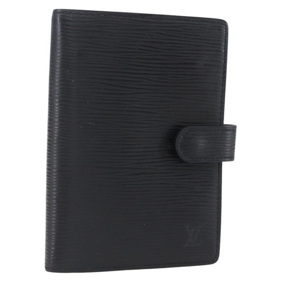 LOUIS VUITTON Epi Agenda PM Day Planner Cover Black R20052 LV Auth BA8370