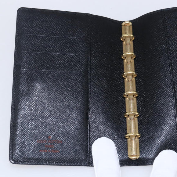 LOUIS VUITTON Epi Agenda PM Day Planner Cover Black R20052 LV Auth BA8370