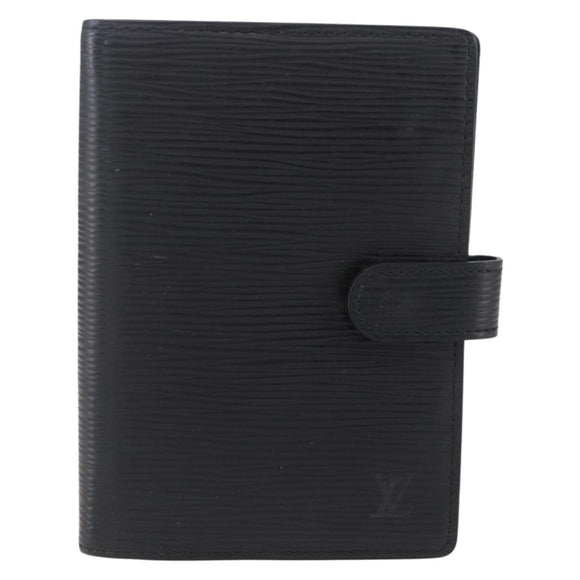 LOUIS VUITTON Epi Agenda PM Day Planner Cover Black R20052 LV Auth BA8370
