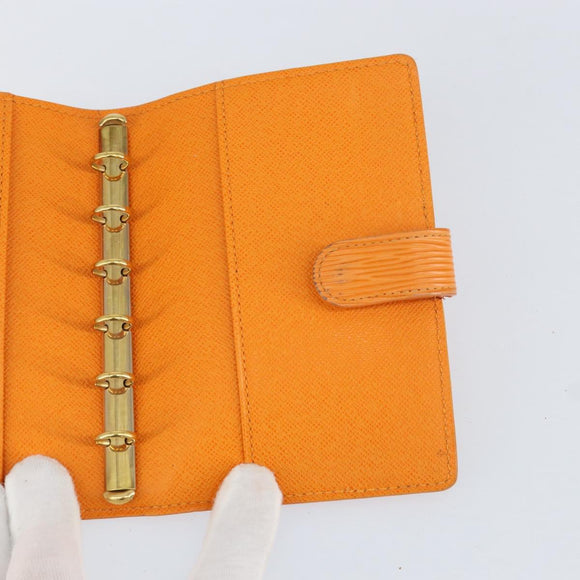 LOUIS VUITTON Epi Agenda PM Day Planner Cover Orange Mandarin R2005H Auth BA8371