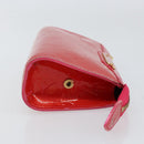 LOUIS VUITTON Vernis Trousse Cosmetic Pouch Pink Rose Pop M93647 LV Auth BA8375-4