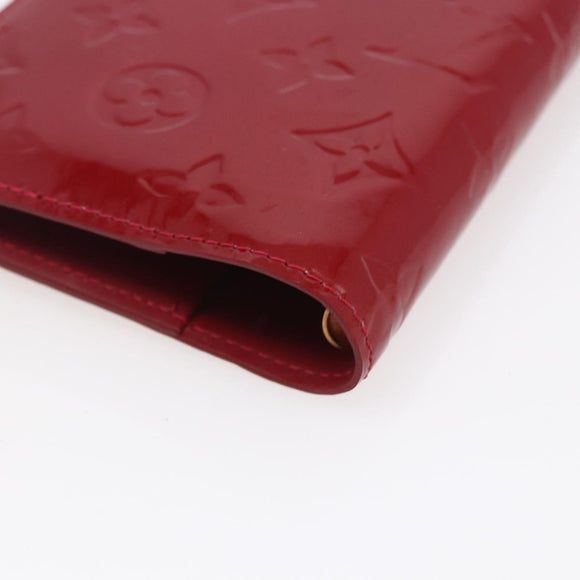 LOUIS VUITTON Vernis Agenda PM Day Planner Cover Rouge R21003 LV Auth BA8376