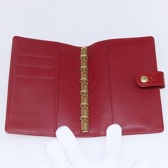 LOUIS VUITTON Vernis Agenda PM Day Planner Cover Rouge R21003 LV Auth BA8376