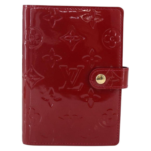 LOUIS VUITTON Vernis Agenda PM Day Planner Cover Rouge R21003 LV Auth BA8376