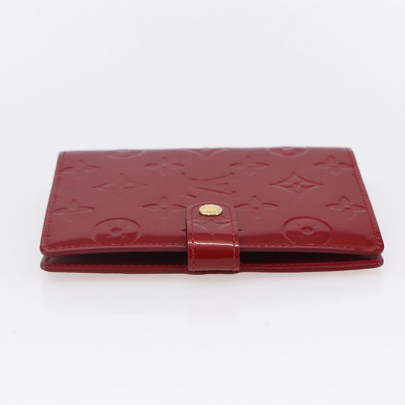LOUIS VUITTON Vernis Agenda PM Day Planner Cover Rouge R21003 LV Auth BA8376
