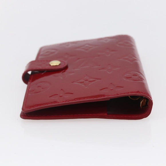 LOUIS VUITTON Vernis Agenda PM Day Planner Cover Rouge R21003 LV Auth BA8376