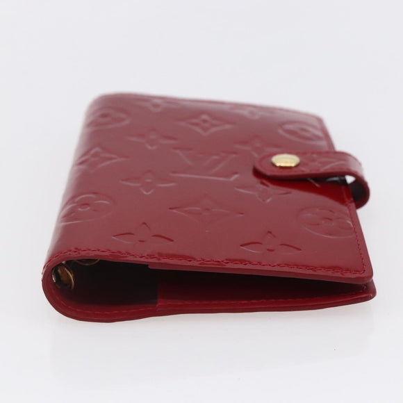 LOUIS VUITTON Vernis Agenda PM Day Planner Cover Rouge R21003 LV Auth BA8376