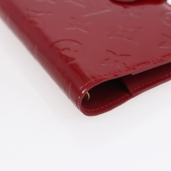 LOUIS VUITTON Vernis Agenda PM Day Planner Cover Rouge R21003 LV Auth BA8376