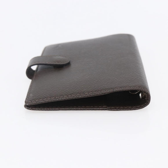 LOUIS VUITTON Taiga Agenda PM Day Planner Cover Grizzly R20434 LV Auth BA8378