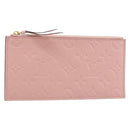 LOUIS VUITTON Monogram Empreinte Portefeuille Clemence Pouch Pink LV Auth BA8379-1