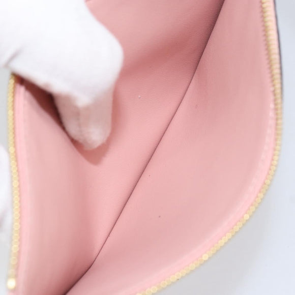 LOUIS VUITTON Monogram Empreinte Portefeuille Clemence Pouch Pink LV Auth BA8379