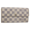 LOUIS VUITTON Damier Azur Portefeuille Sarah Long Wallet N61735 LV Auth BA8380-1