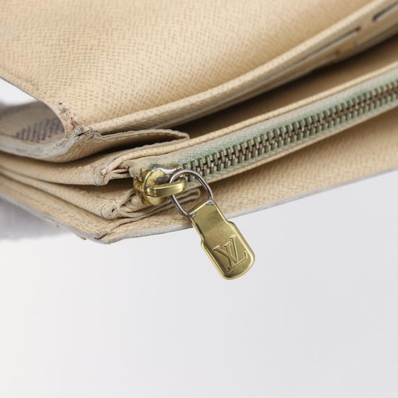 LOUIS VUITTON Damier Azur Portefeuille Sarah Long Wallet N61735 LV Auth BA8380