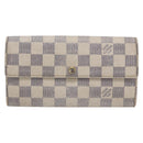 LOUIS VUITTON Damier Azur Portefeuille Sarah Long Wallet N61735 LV Auth BA8380-13