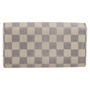 LOUIS VUITTON Damier Azur Portefeuille Sarah Long Wallet N61735 LV Auth BA8380-2