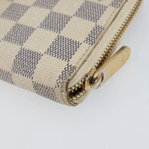 LOUIS VUITTON Damier Azur Zippy Wallet Long Wallet N60019 LV Auth BA8381