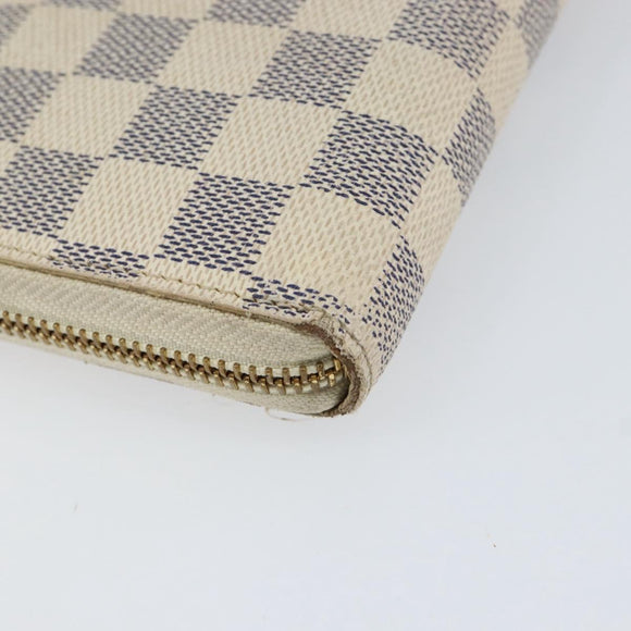 LOUIS VUITTON Damier Azur Zippy Wallet Long Wallet N60019 LV Auth BA8381