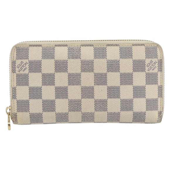 LOUIS VUITTON Damier Azur Zippy Wallet Long Wallet N60019 LV Auth BA8381