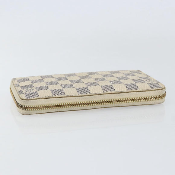 LOUIS VUITTON Damier Azur Zippy Wallet Long Wallet N60019 LV Auth BA8381