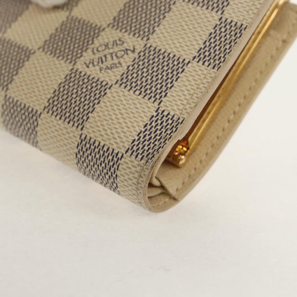LOUIS VUITTON Damier Azur Portefeuille Viennois Wallet N61676 LV Auth BA8382V
