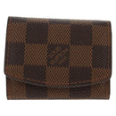 LOUIS VUITTON Damier Ebene Cuff Case Set Cuffs Silver LV Auth BA8383V-13