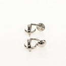 LOUIS VUITTON Damier Ebene Cuff Case Set Cuffs Silver LV Auth BA8383V-24