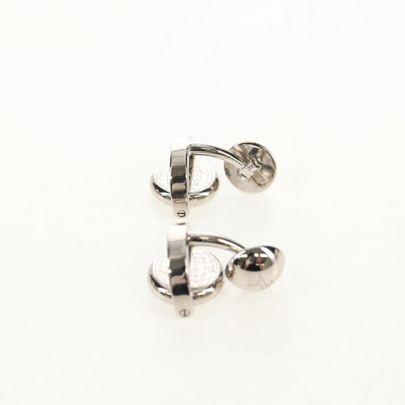 LOUIS VUITTON Damier Ebene Cuff Case Set Cuffs Silver LV Auth BA8383V