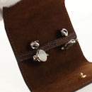 LOUIS VUITTON Damier Ebene Cuff Case Set Cuffs Silver LV Auth BA8383V-11