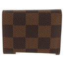 LOUIS VUITTON Damier Ebene Cuff Case Set Cuffs Silver LV Auth BA8383V-2