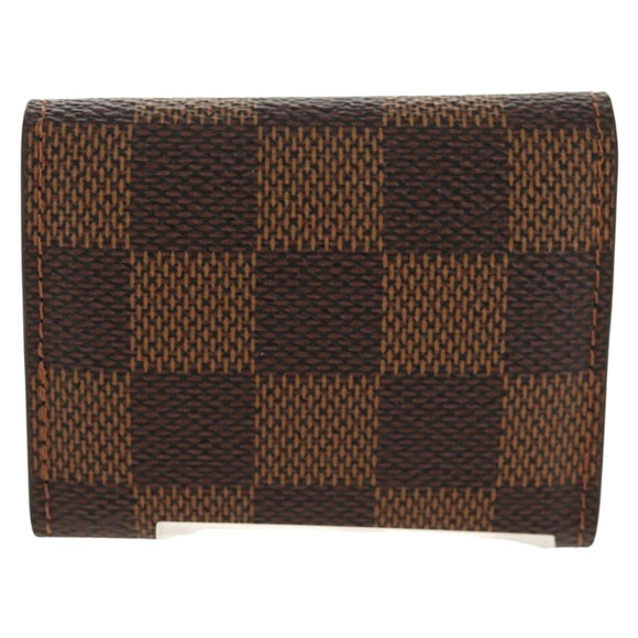 LOUIS VUITTON Damier Ebene Cuff Case Set Cuffs Silver LV Auth BA8383V