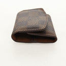 LOUIS VUITTON Damier Ebene Cuff Case Set Cuffs Silver LV Auth BA8383V-3