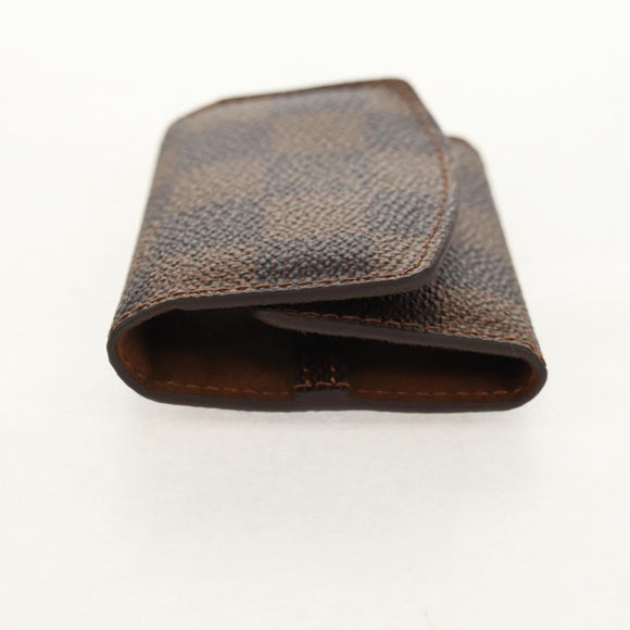 LOUIS VUITTON Damier Ebene Cuff Case Set Cuffs Silver LV Auth BA8383V