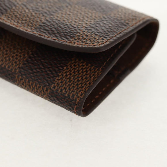 LOUIS VUITTON Damier Ebene Cuff Case Set Cuffs Silver LV Auth BA8383V