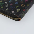 LOUIS VUITTON Monogram Multicolor Zippy Wallet Black M60243 LV Auth BA8385-16