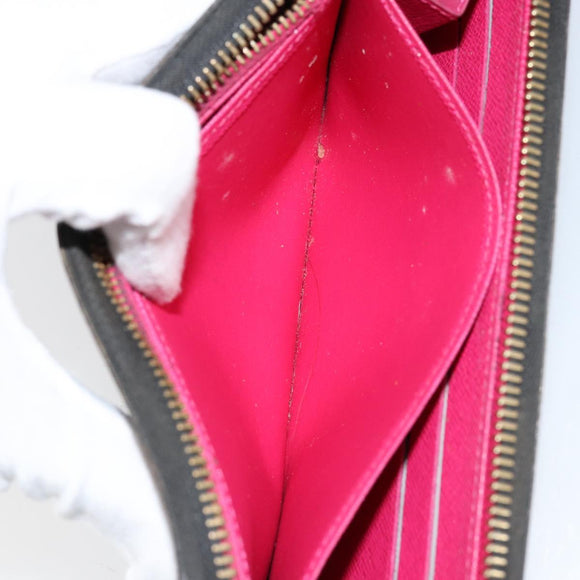 LOUIS VUITTON Monogram Multicolor Zippy Wallet Black M60243 LV Auth BA8385