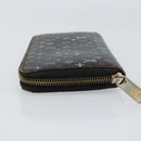 LOUIS VUITTON Monogram Multicolor Zippy Wallet Black M60243 LV Auth BA8385-4