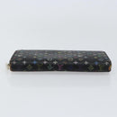 LOUIS VUITTON Monogram Multicolor Zippy Wallet Black M60243 LV Auth BA8385-6